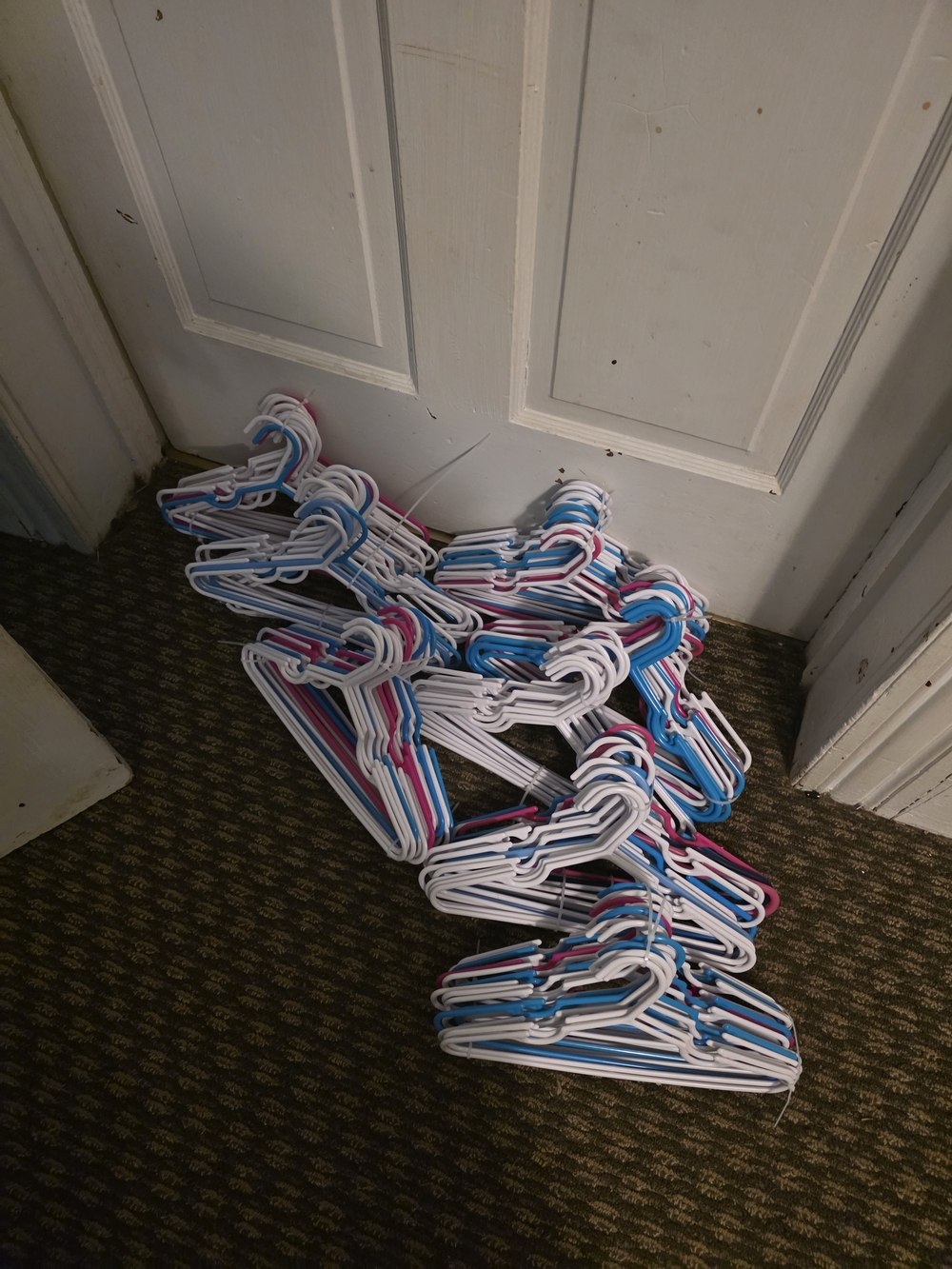 Kids Multi-Color Plastic Hangers - White, Blue & Pink Packs Of 20